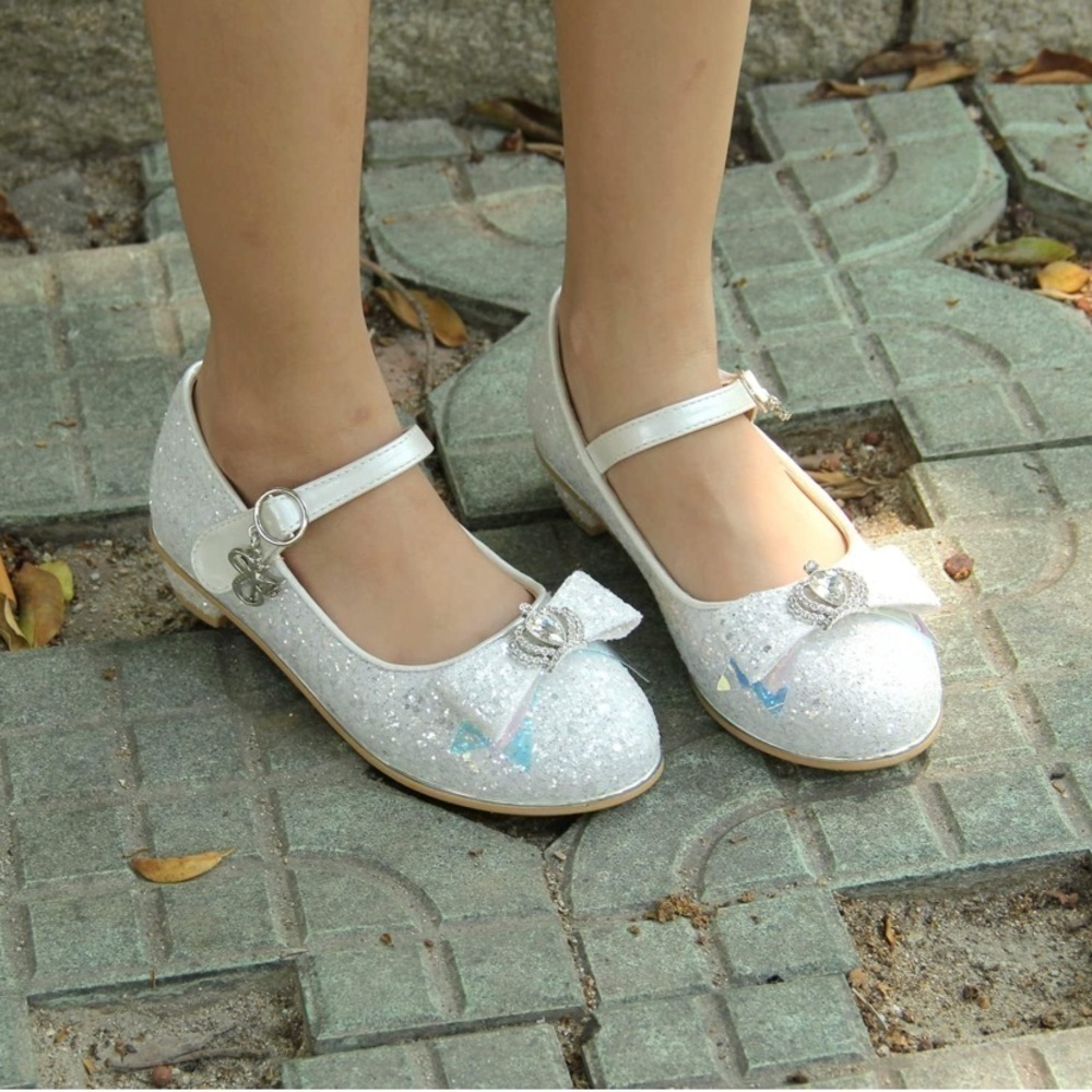 GIRLS Dress Shoes Princess Wedding Party Pumps Sparkle Shoes for Toddler Size 3
